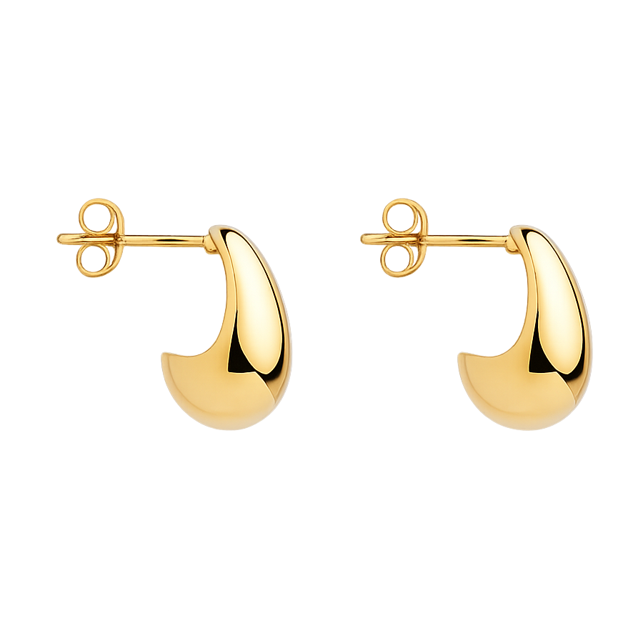 recycled gold dome earrings side view