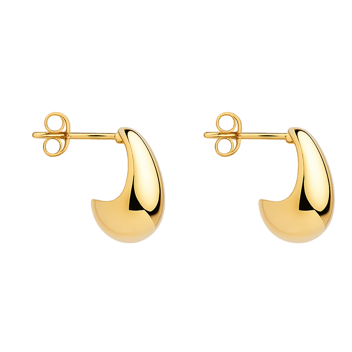 recycled gold dome earrings side view