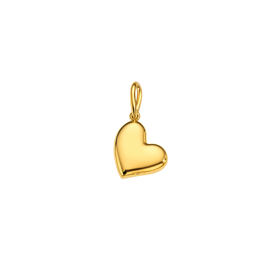 gold heart pendant charm