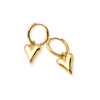 gold heart hoops