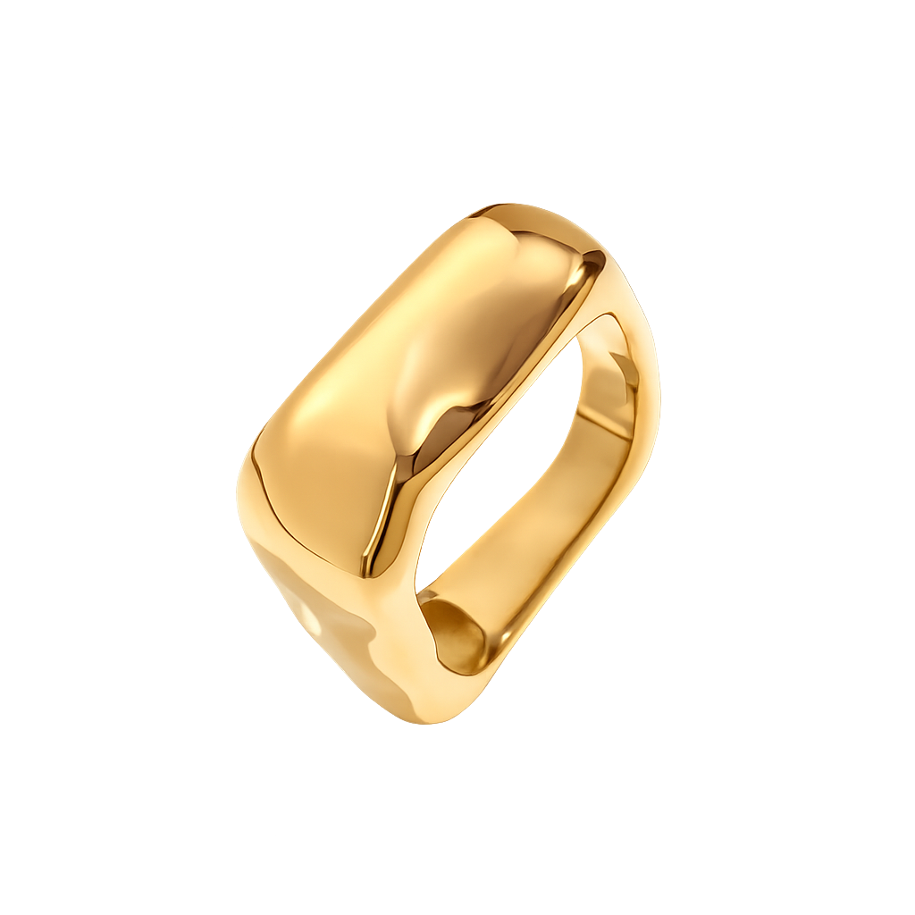 Gold ring on a white background
