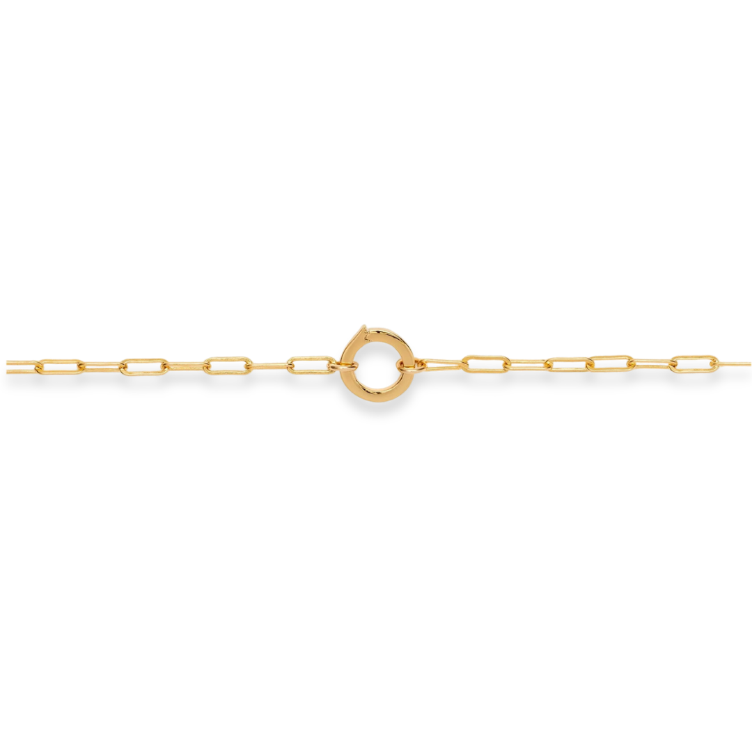 Gold chain necklace on a white background
