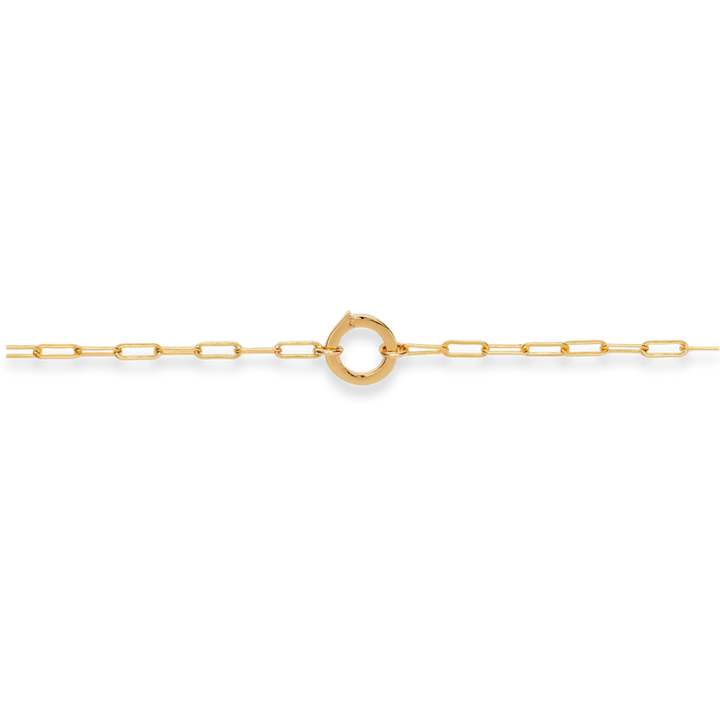 Gold chain necklace on a white background