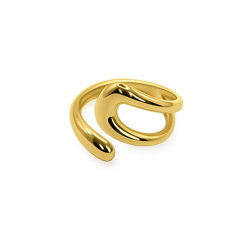 Gold ring on a white background