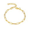 Gold chain bracelet on a white background