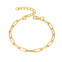Gold chain bracelet on a white background