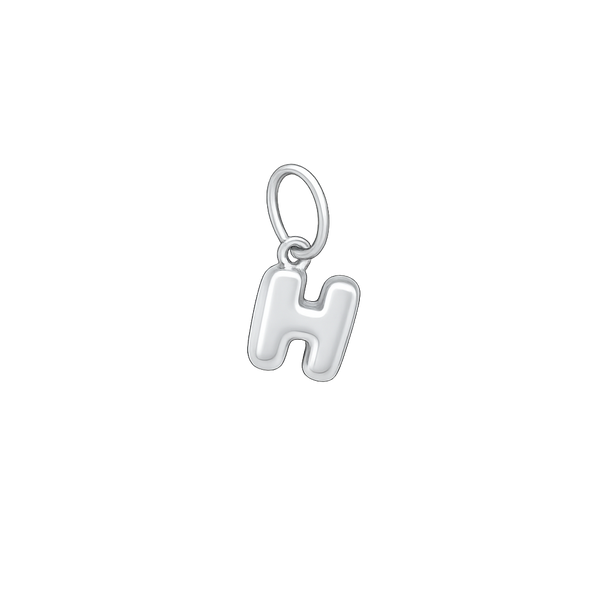 h charm in silver