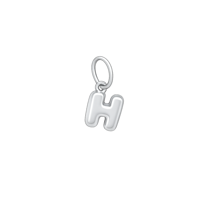 h charm in silver