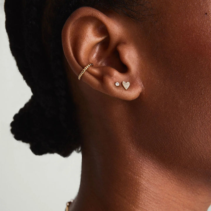 heart stud pave earrings