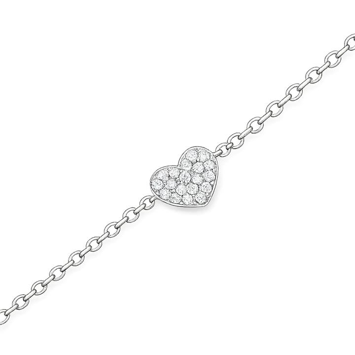 small heart chain silver bracelet