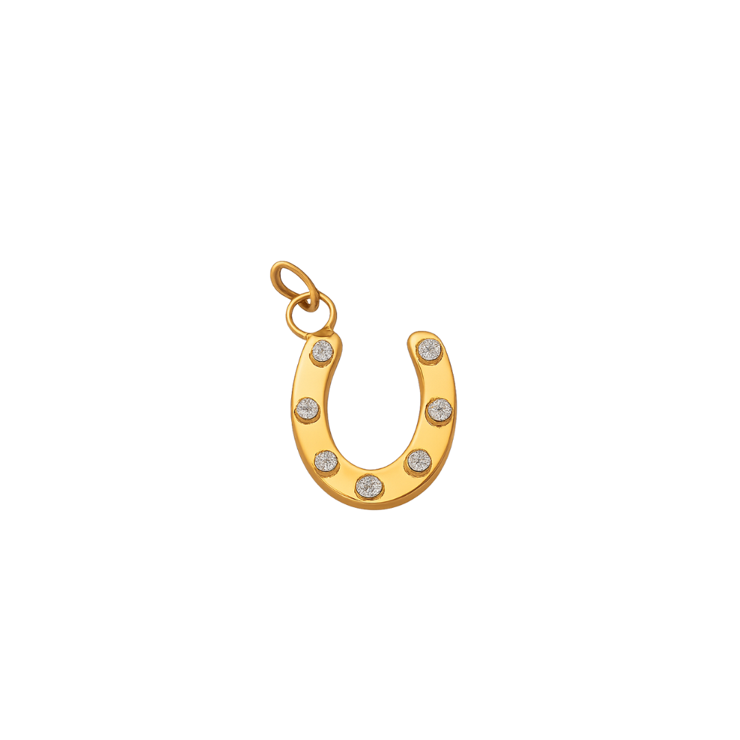 horse show gold pendant