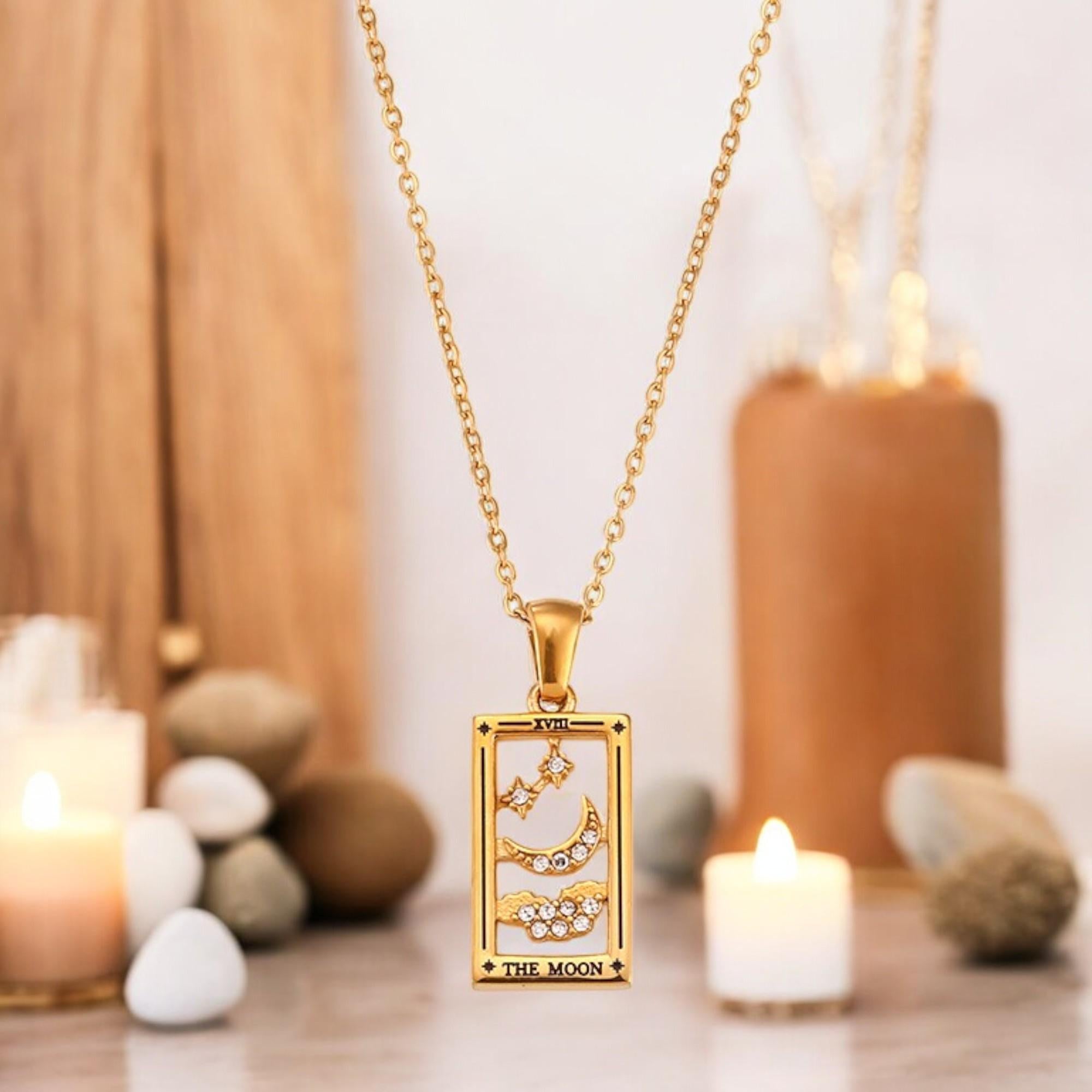 The Moon Tarot Necklace – Recycled Gold Symbolic Jewellery | LUCID