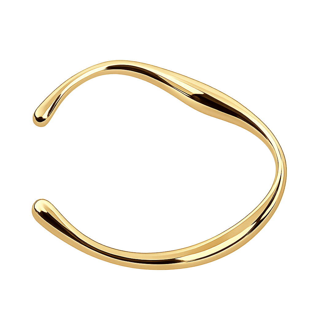 Gold bangle on a white background