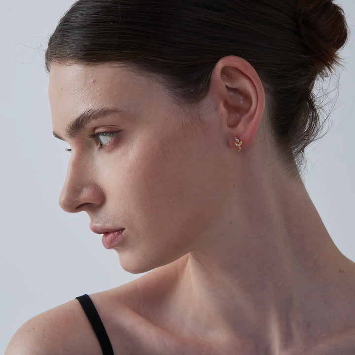 tiny leaf studs