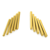 Gold bar earrings on a white background