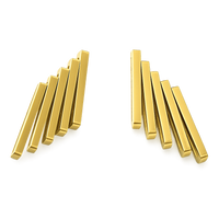 Gold bar earrings on a white background