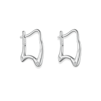 Pair of silver hoop earrings on a white background