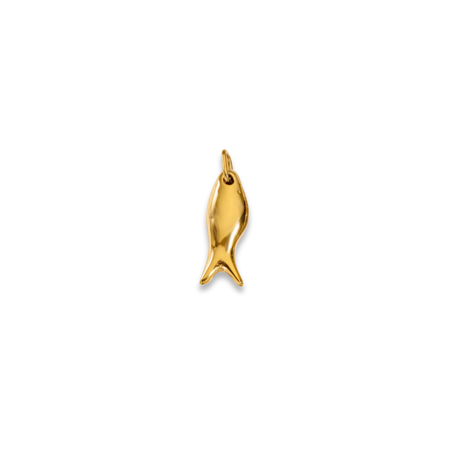 fish charm in gold