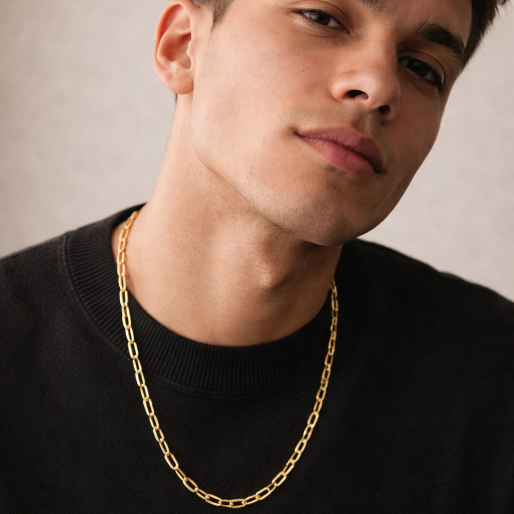 mens gold necklace rope chain