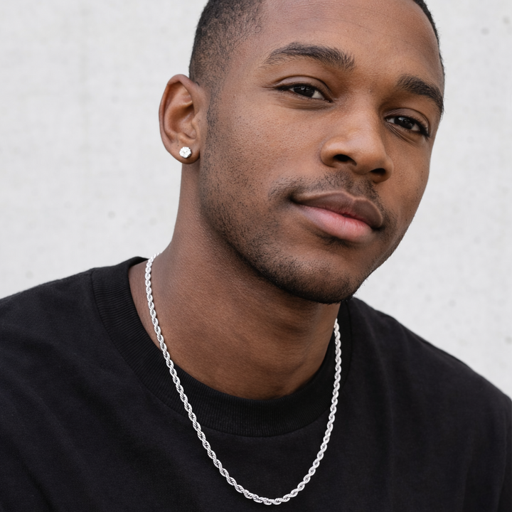 rope chain for men in silver