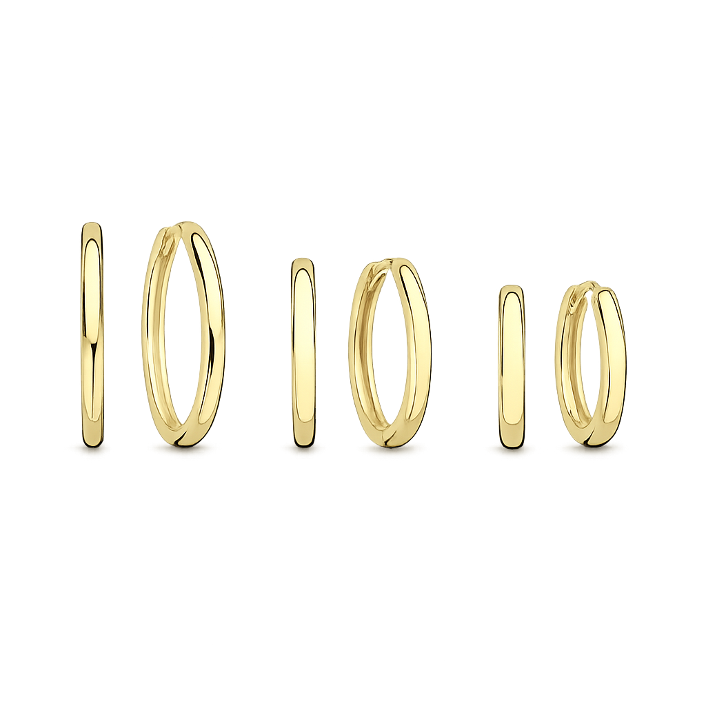 gold hoops different sizes