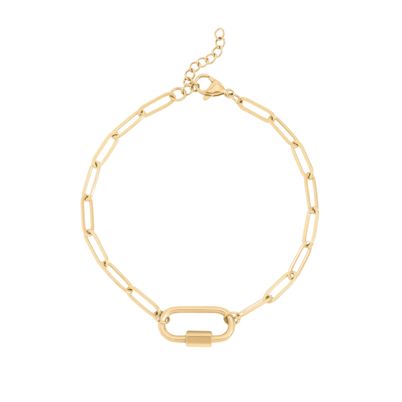 Charm Lock Paperclip Bracelet