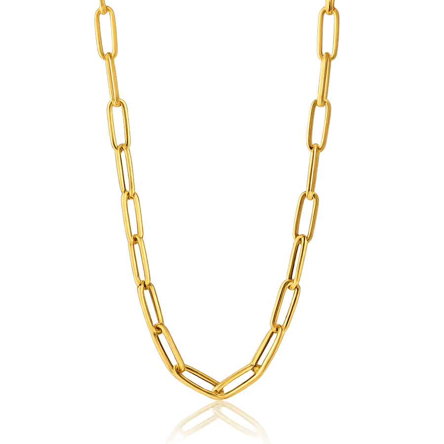 gold paperclip chain necklace