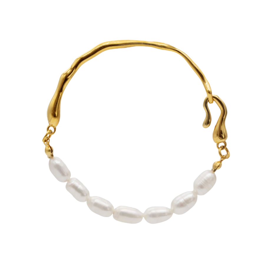 pearl bracelet recycled gold