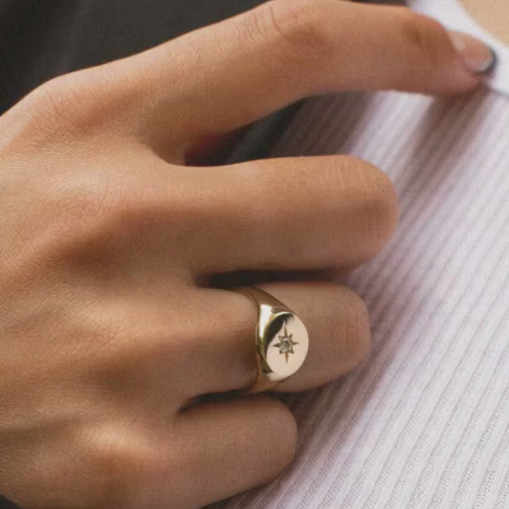 Bague chevalière Étoile du Nord