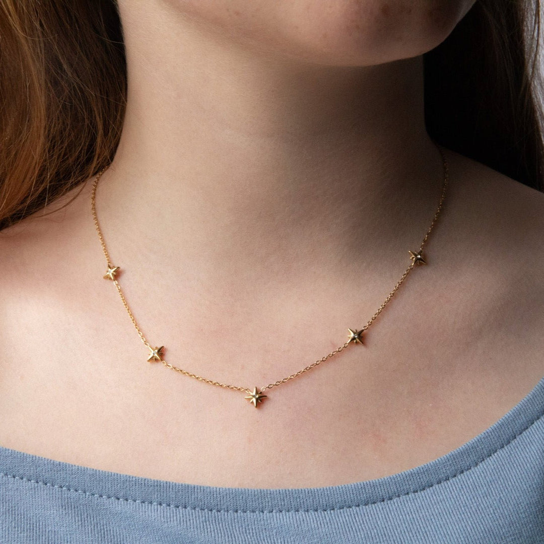 recycled gold necklace with sparkle
