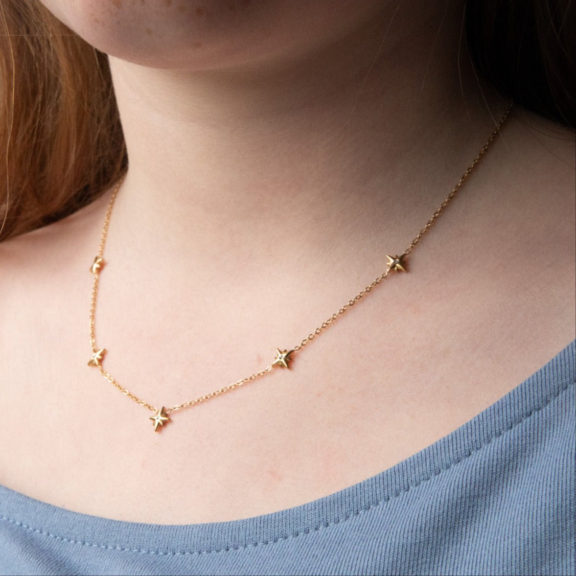 recycled gold star necklace