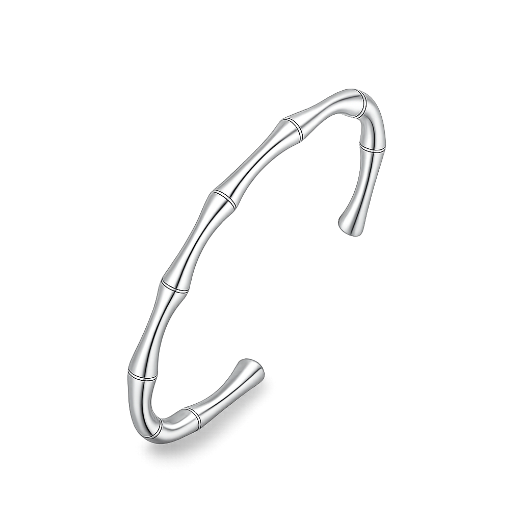 Silver bracelet on a white background