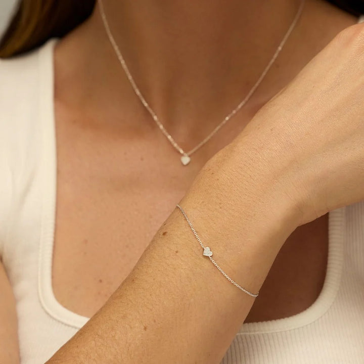 Tiny Heart Bracelet – Recycled Silver or Gold Jewellery Gift | LUCID