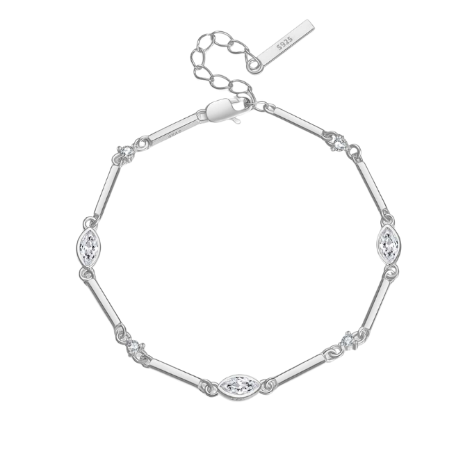 Silver bracelet on a white background