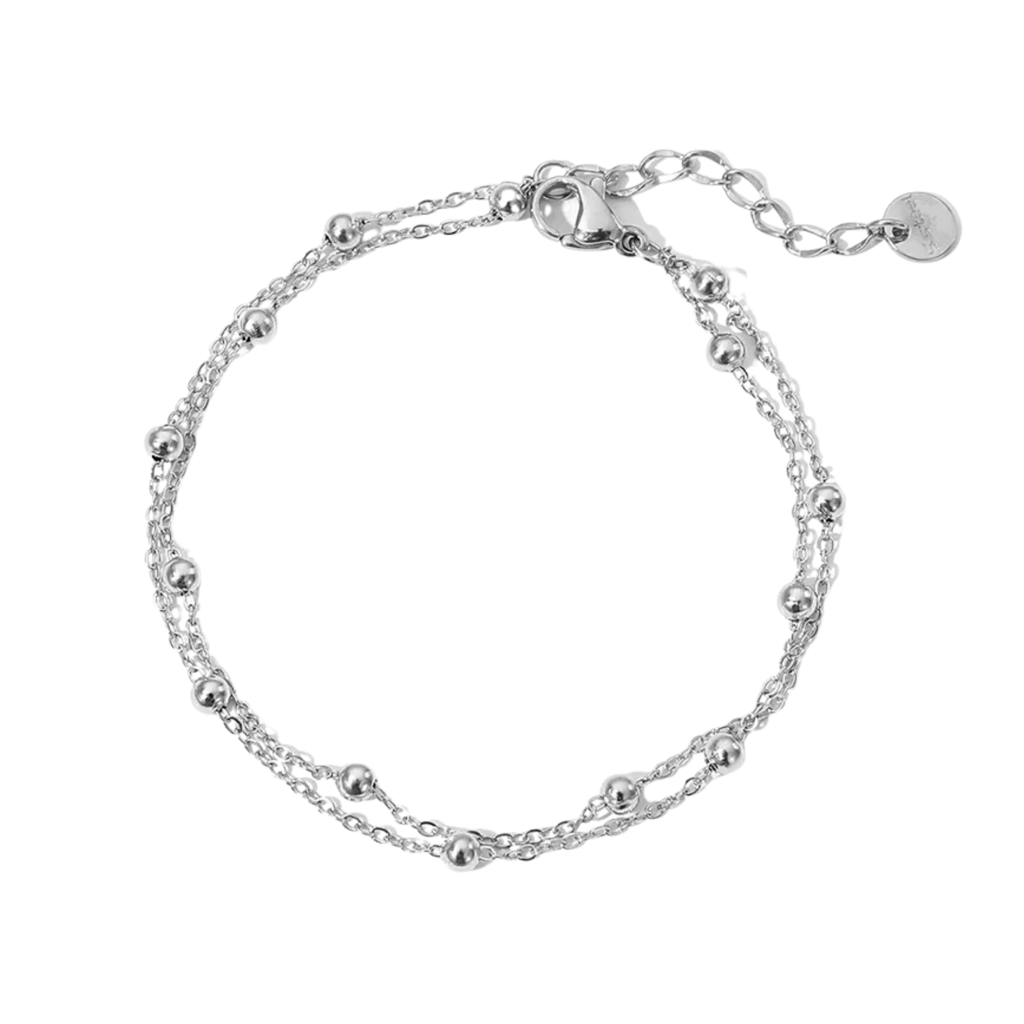 Silver bracelet on a white background