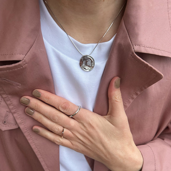 Molten Muse Necklace – Recycled Gold, Silver & Two-Tone Pendant | LUCID