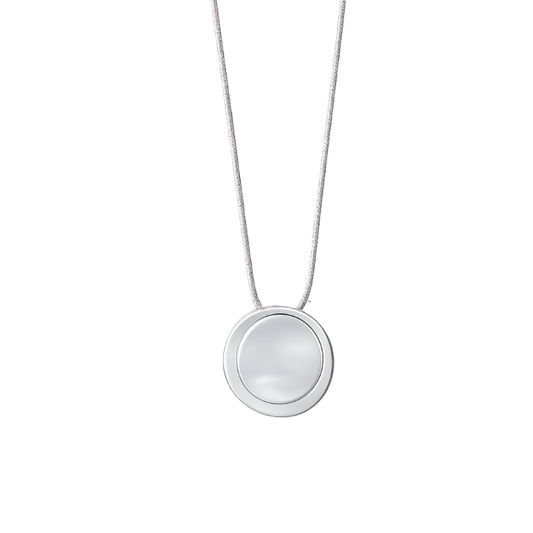 Necklace with a round pendant on a white background