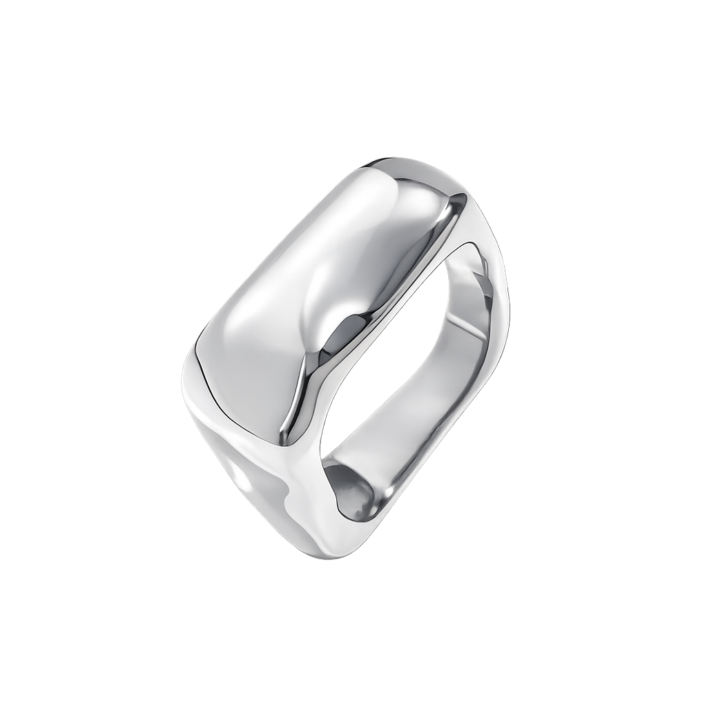Silver ring on a white background