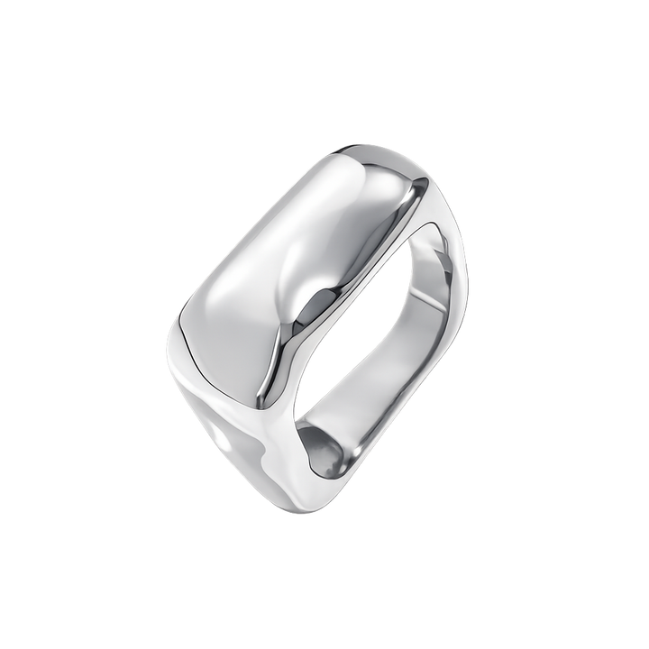 Silver ring on a white background