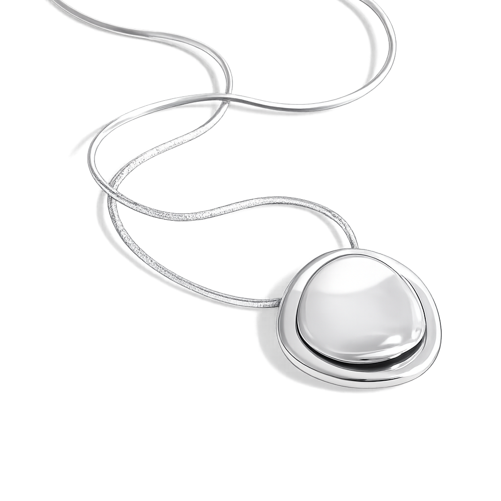 silver close up molten muse necklace