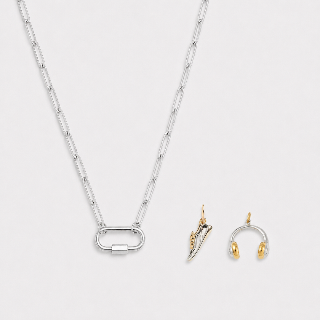 Collier trombone à charms