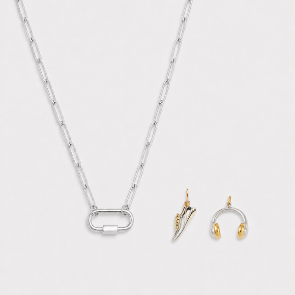 Charm Lock Paperclip Necklace