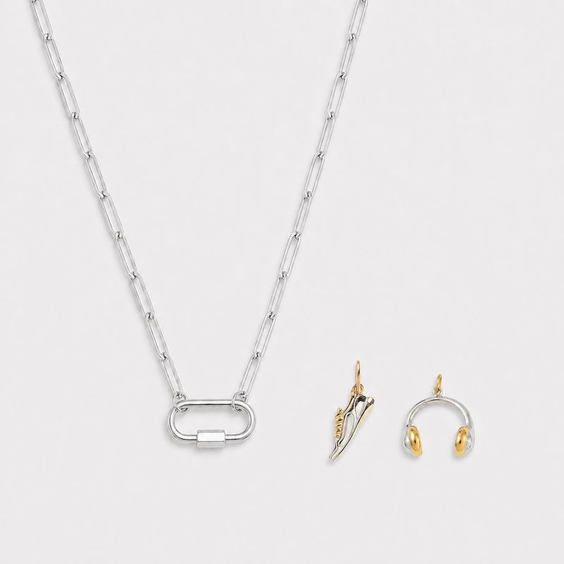 Charm Lock Paperclip Necklace