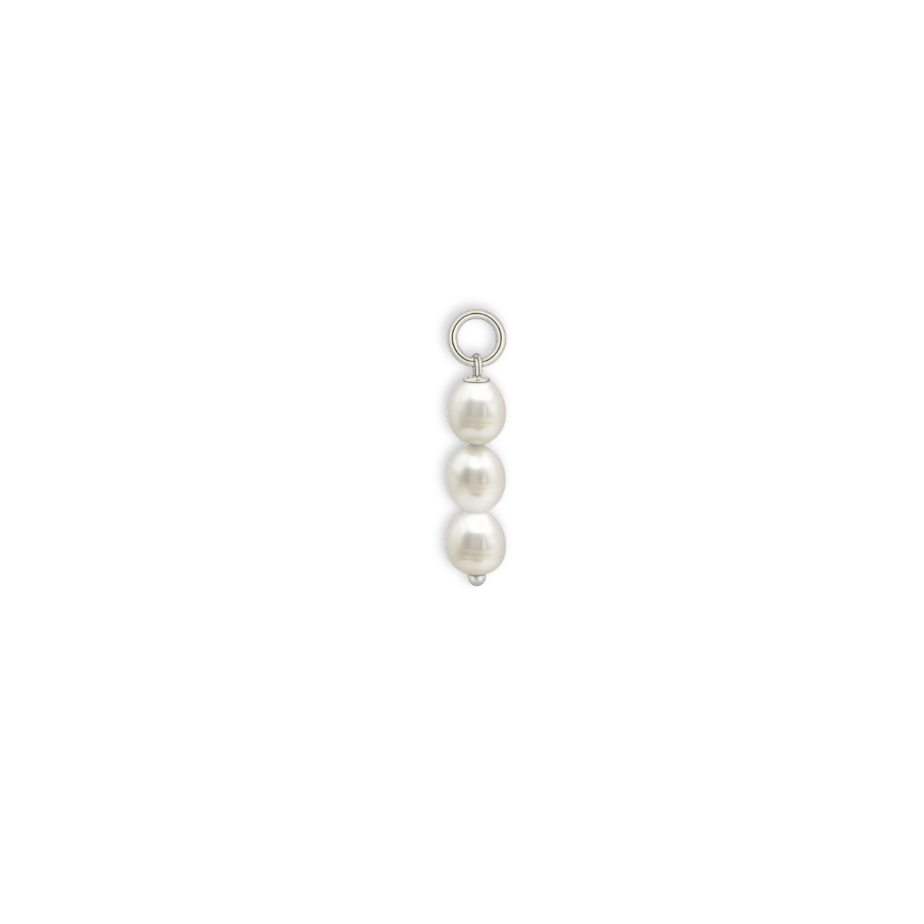 Three pearl charm on a white background