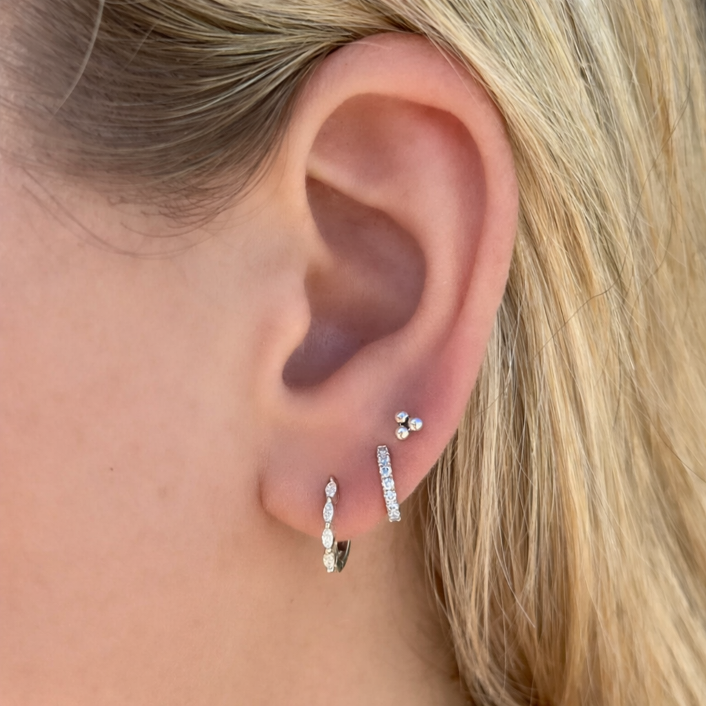 Popcorn platte achterkant piercing