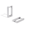 silver earrings rectangle shape