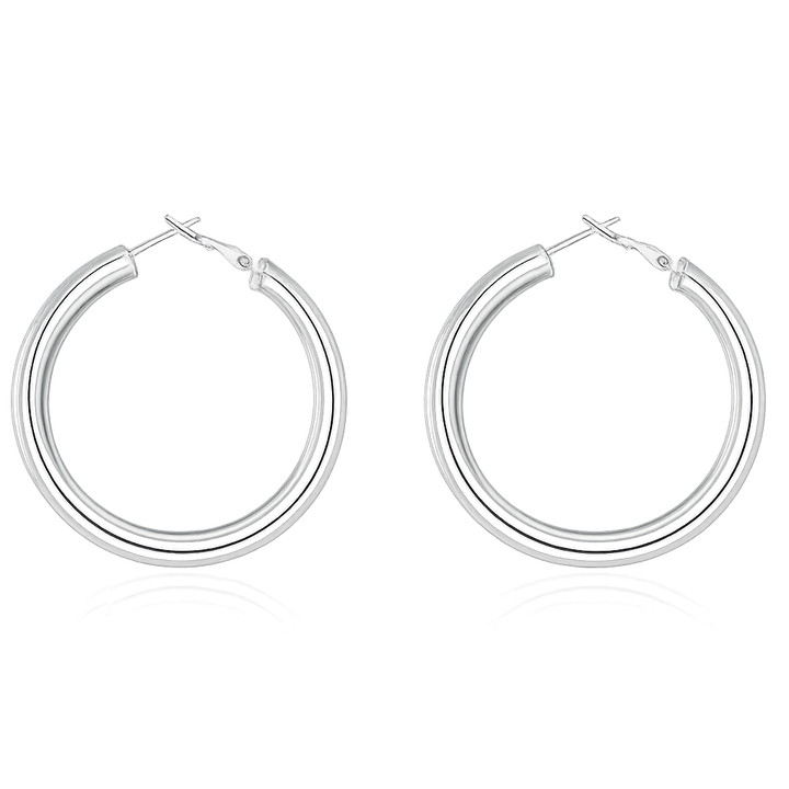 recycled silver hoop earrings