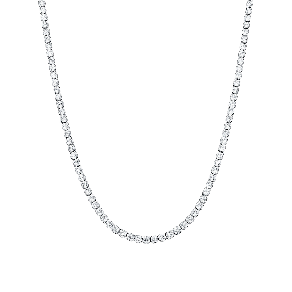 Silver necklace tennis