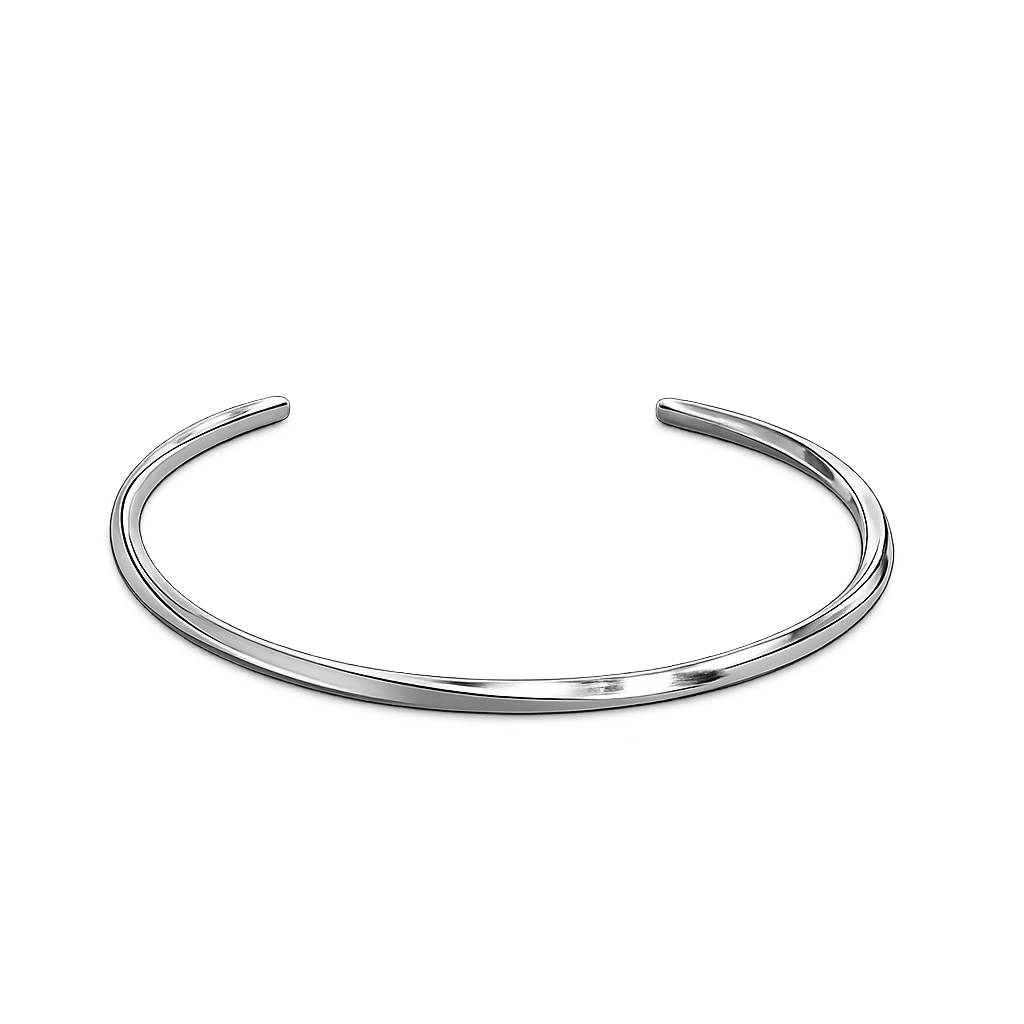 Silver bracelet on a white background