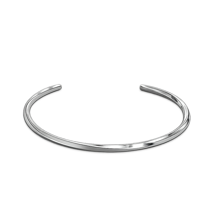 Silver bracelet on a white background